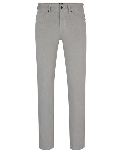 Boss Regular-Fit Jeans aus fein strukturiertem Stretch-Denim in Gray für Herren