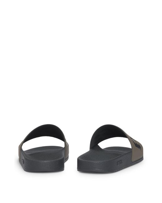 Boss Green Italian-made Slides With Large Logo Detail for men