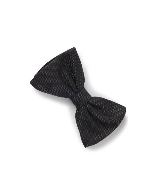 HUGO Black Silk Tie With Jacquard-Woven Pattern for men