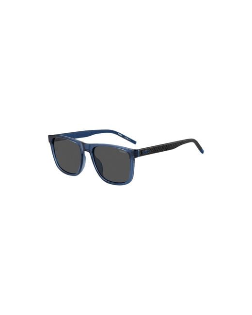 HUGO Blue Transparent- Sunglasses With Patterned Temples for men