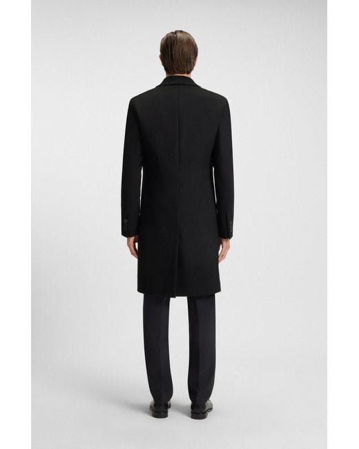 Boss Slim-Fit Mantel Aus Woll-Mix Mit Kaschmir in Black für Herren