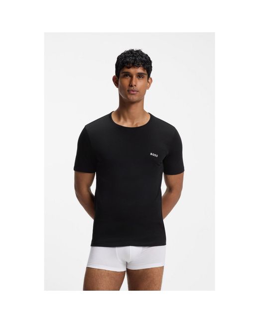Boss Black Three-Pack Of Logo-Embroidered T-Shirts for men