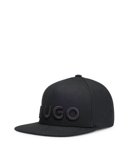 HUGO Black Flexfit® Stretch-cotton Cap With 3d Embroidered Logo for men