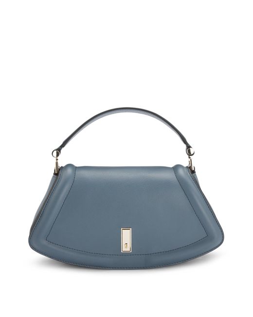 Boss Blue Ariell Umhängetasche Aus Genarbtem Leder