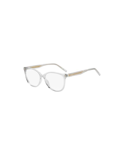 HUGO Metallic Clear-Acetate Optical Frames With-Tone Core Wire