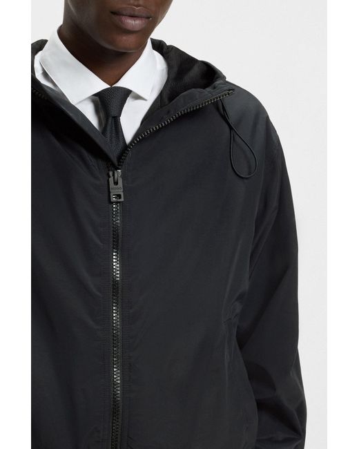 HUGO Windbreaker Mit Kapuze Und Mesh-Innenfutter in Black für Herren