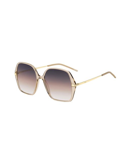 Boss Natural Nude-acetate Sunglasses With Gold-tone Temples
