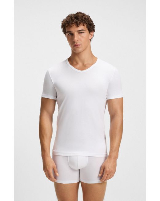 Boss Set Van Twee Slim-Fit T-Shirts Van Stretchkatoen in het White voor heren