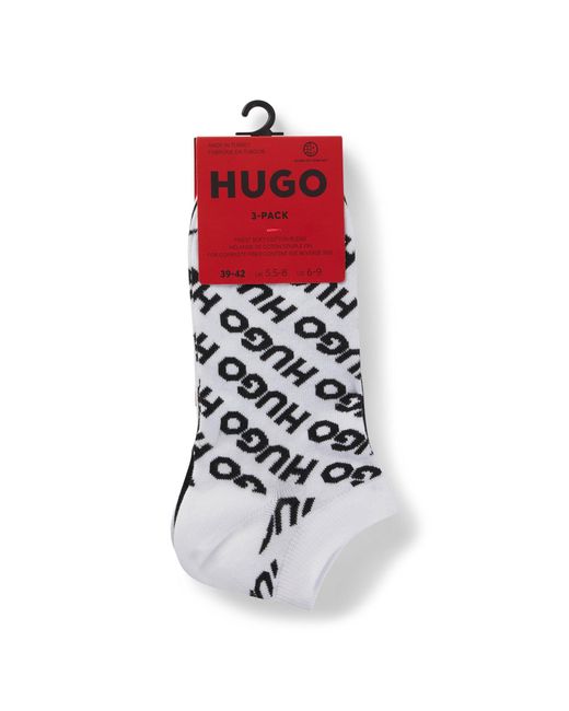 HUGO Black Three-Pack Of Ankle Socks