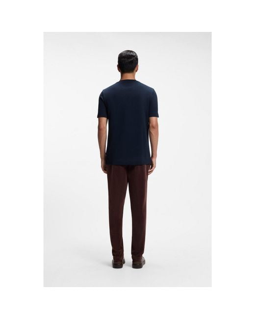 Boss Blue Windowpane-Check T-Shirt for men