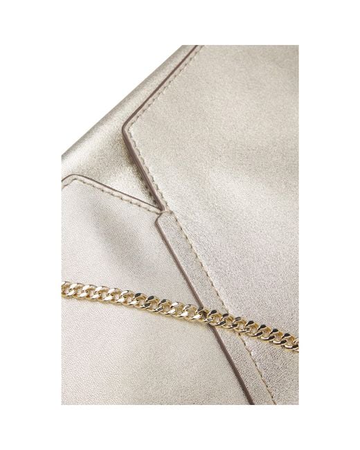 Boss Natural Revers Metallic-Leather Clutch Bag With Split Topline