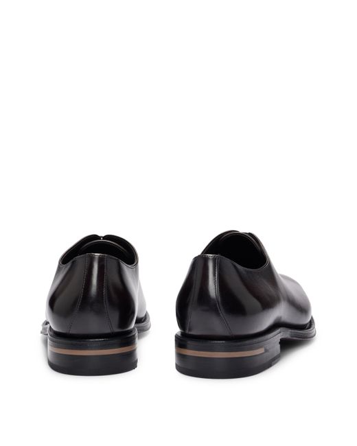 Chaussures Oxford en cuir à effet bruni Boss pour homme en coloris Black