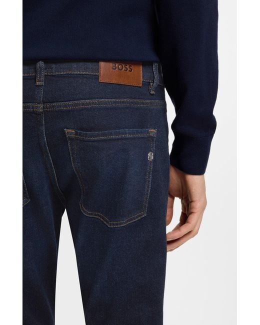 Boss Slim-Fit Delaware-Jeans Van Comfortabel Blauw Stretchdenim in het Blue voor heren