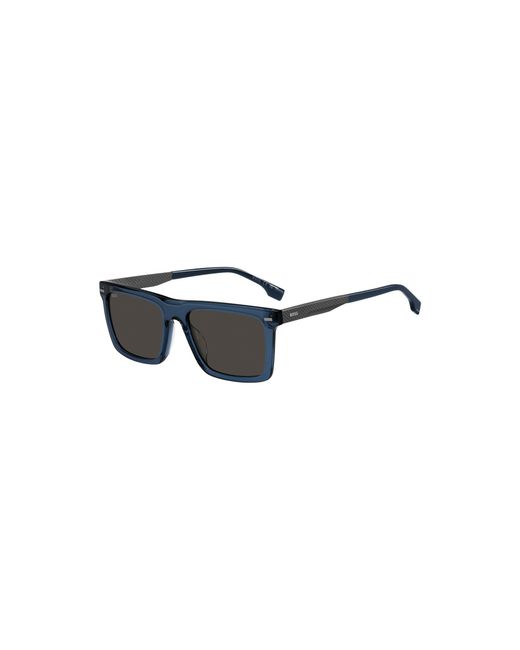 Boss Blue Acetate Sunglasses With Patterned Carbon-Fibre Temples for men