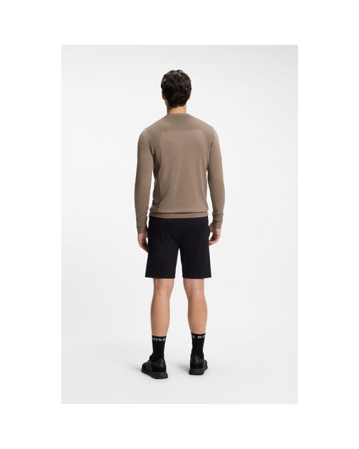 Boss Gray Cotton-Blend Sweater With Bodymapping Structure for men