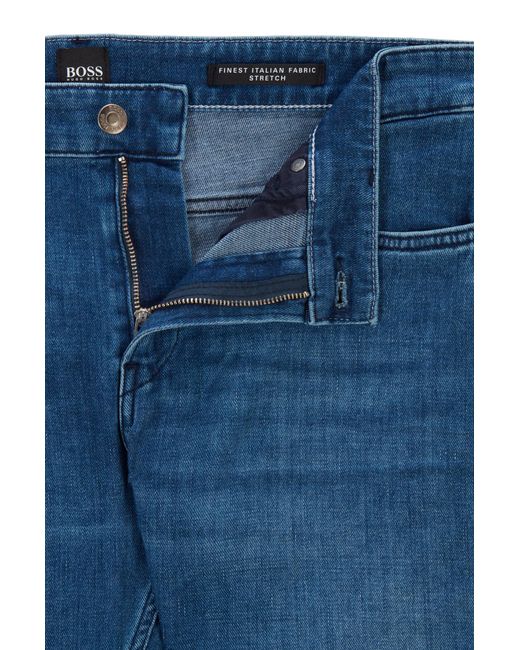 BOSS by Hugo Boss Slim-fit Jeans In Blue Cashmere-touch Italian Denim for  Men - Lyst