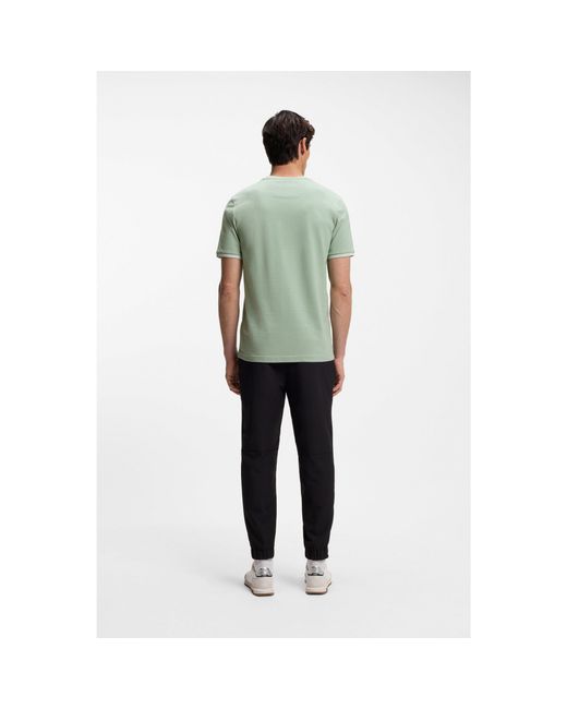 Boss Green Stretch-Cotton T-Shirt With Stripes And Logo for men