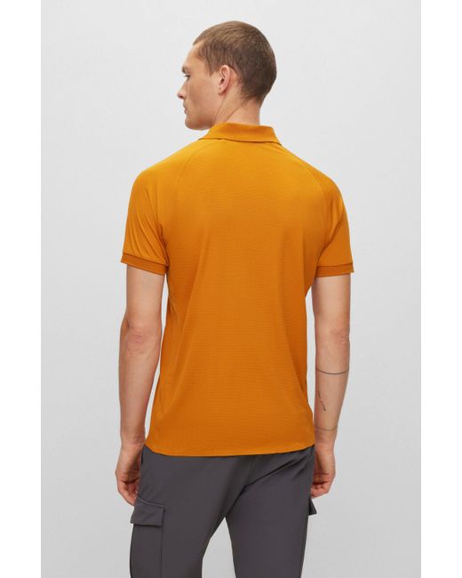 Boss Orange Slim-fit Polo Shirt In Structured Jersey for men