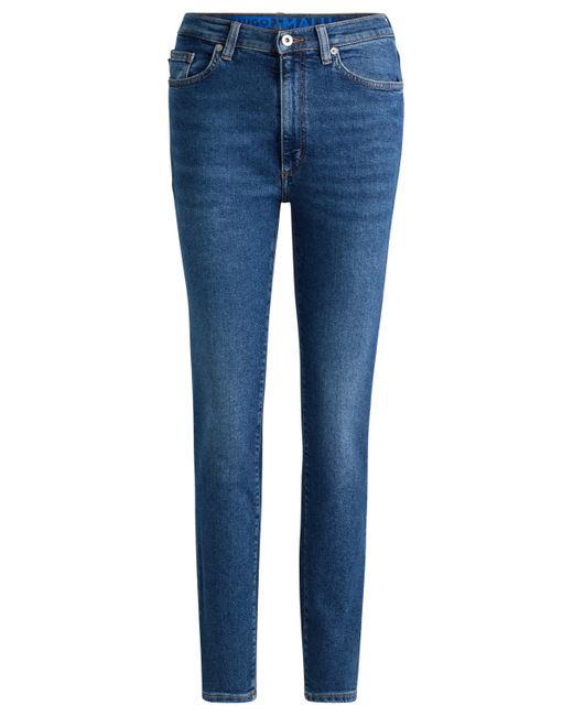 HUGO Skinny-fit Jeans In Medium-blue Stretch Denim