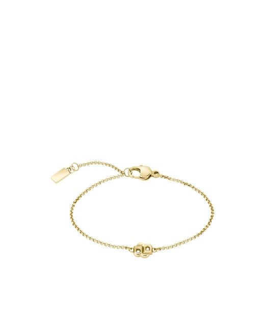 Boss Metallic Tone Chain Bracelet With Double B Monogram