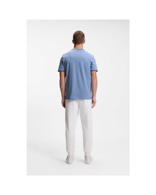 Boss Blue Cotton-Piqué T-Shirt for men