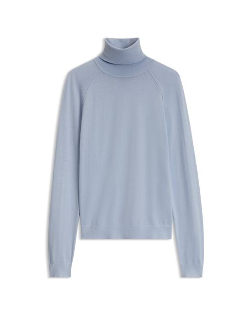Boss Blue Slim-Fit Rollneck Sweater