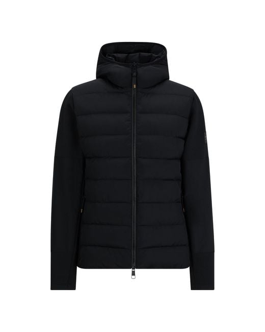 Boss Black Equestrian Hybrid Puffer Jacket With Logo Patch for men