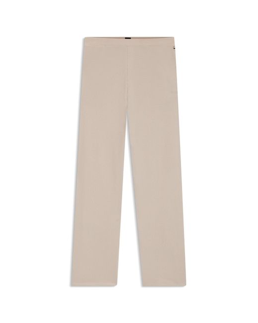 Boss Natural Cotton-Blend Pyjama Bottoms With Waffle Structure