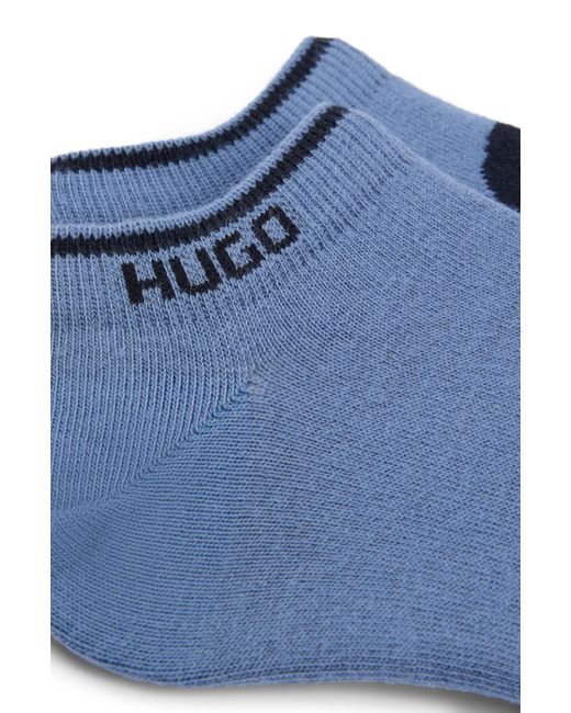 HUGO Zweier-Pack Sneakers-Socken aus Baumwoll-Mix mit Logos in Blue für Herren