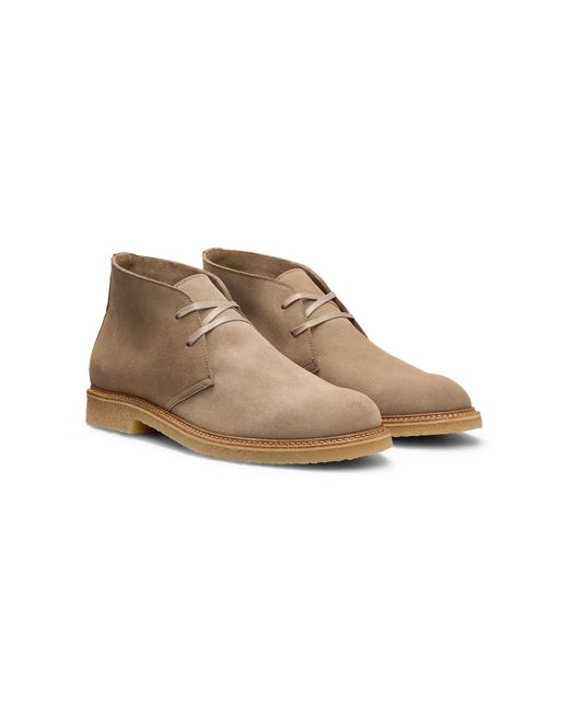 Boss Desert Boots Van Suède Met Rubberzool in het Brown voor heren