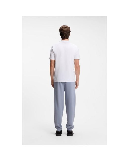Boss White Stretch-Cotton T-Shirt With Logo Detail for men