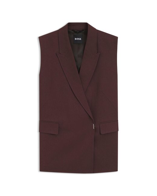 Boss Brown Relaxed-Fit Vest