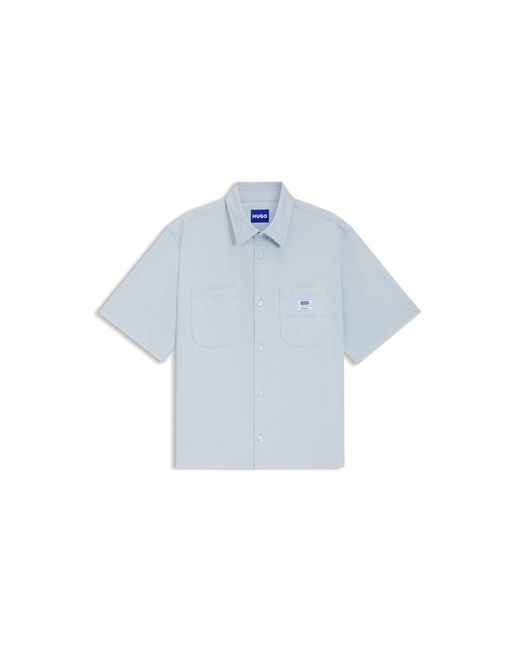 HUGO Blue Oversized-Fit Shirt for men