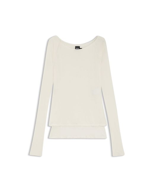 Boss Gray Double-Layered Jersey Top