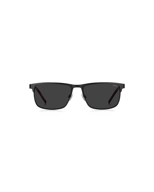 HUGO Black Sunglasses With Rubber Logo for men