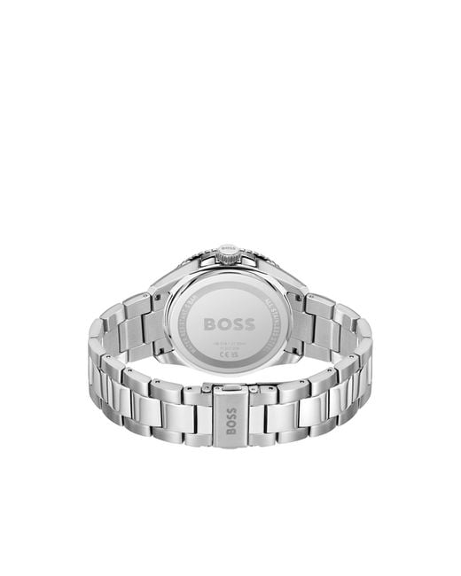 Boss Metallic Tone Watch With Dial And Rotating Bezel for men