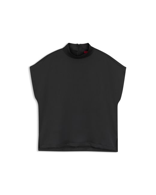 HUGO Black Mock-Neck Top