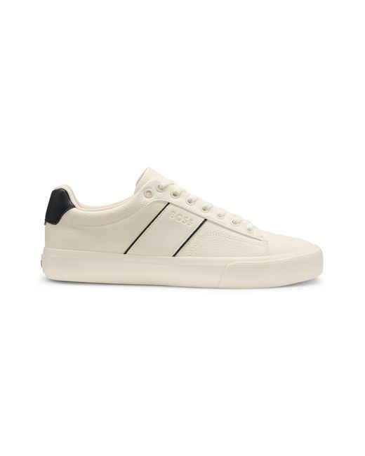 Boss Sneakers Aus Kunstleder Mit Unifarbener Und Genarbter Struktur in Natural für Herren