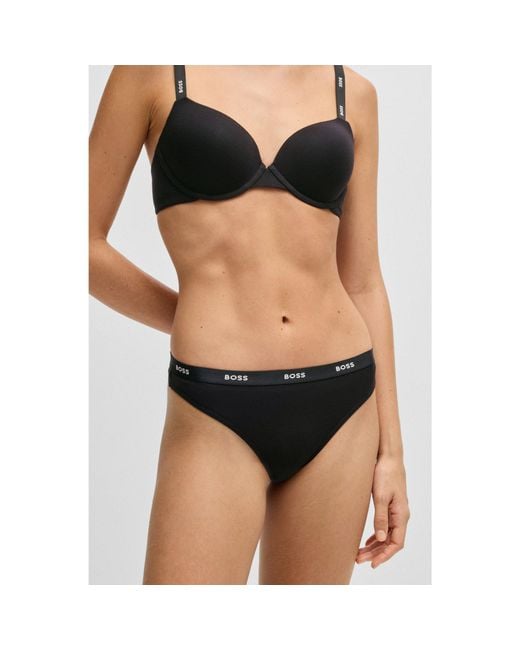 Boss Black Stretch-Jersey Briefs With Logo Waistband