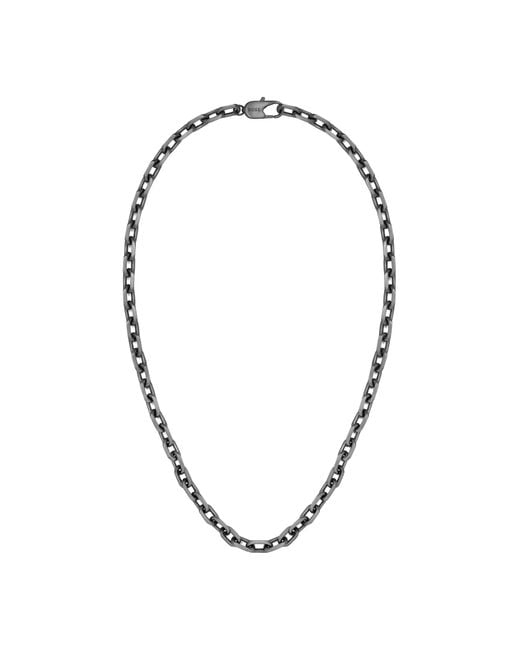 Boss Blue Grey-plated Chain Necklace With Branded Clasp for men