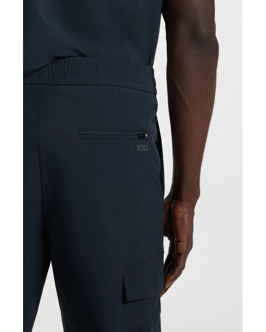 Boss Tapered-Fit Hose Aus Bügelleichter Stretch-Popeline in Blue für Herren