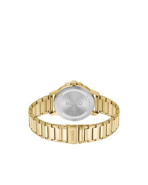 HUGO Metallic Tone Watch With Tonal Dial And Bracelet for men