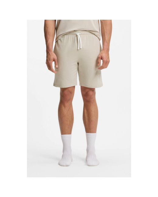 Boss Natural Logo-Embroidered Shorts for men