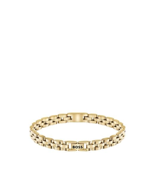 Boss Metallic Light---Tone Cuff With Logo Details for men