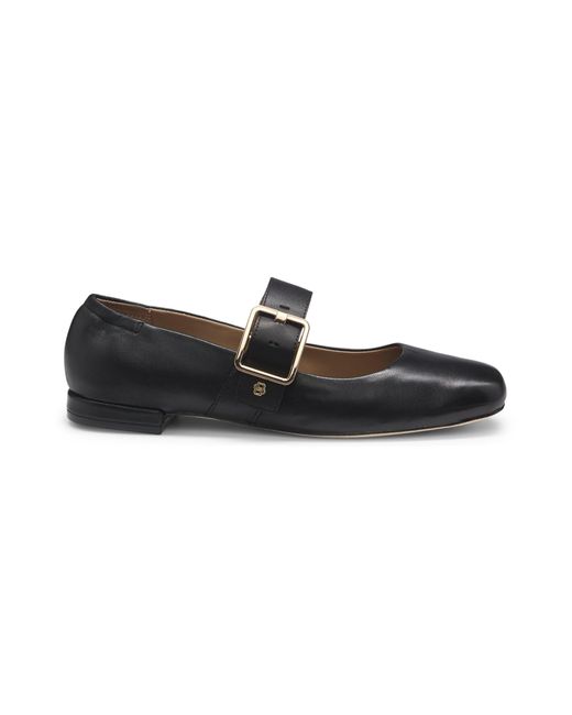 Boss Black Ballerinas Aus Leder Mit Schließe Auf Dem Riemen
