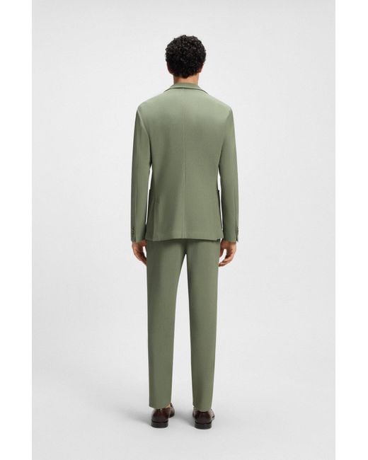 Boss Slim-Fit Sakko Aus Fein Gemustertem Baumwoll-Mix in Green für Herren