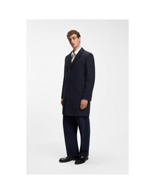 HUGO Blue Buttoned Coat for men
