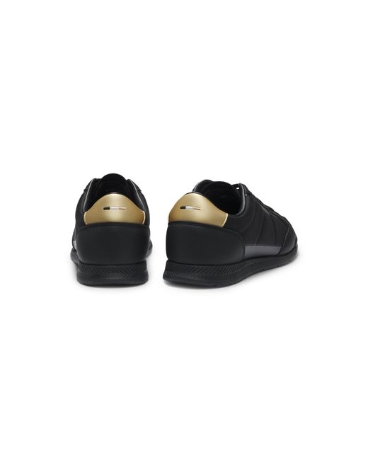 Boss Black Mixed-Material Trainers With Contrast Back Tab for men