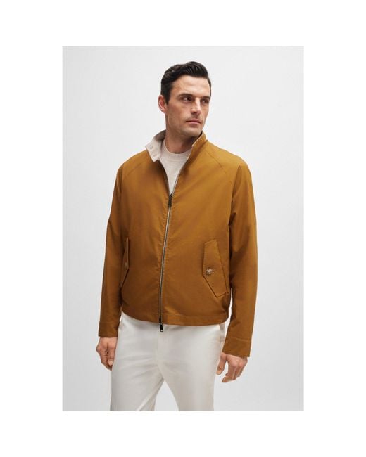 Boss Brown Reversible Harrington Jacket for men