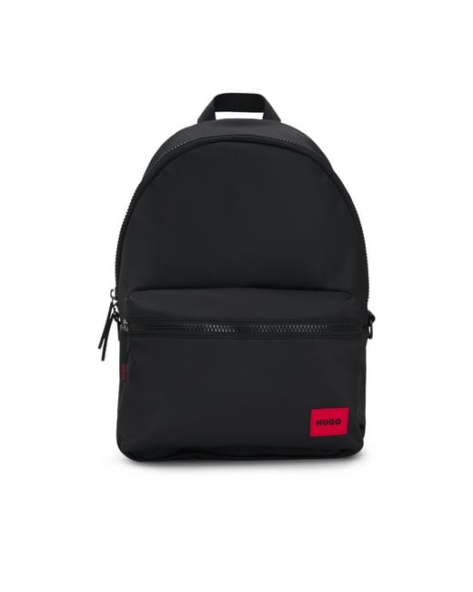 HUGO Black Ethon 2.0 Logo-Patch Backpack for men